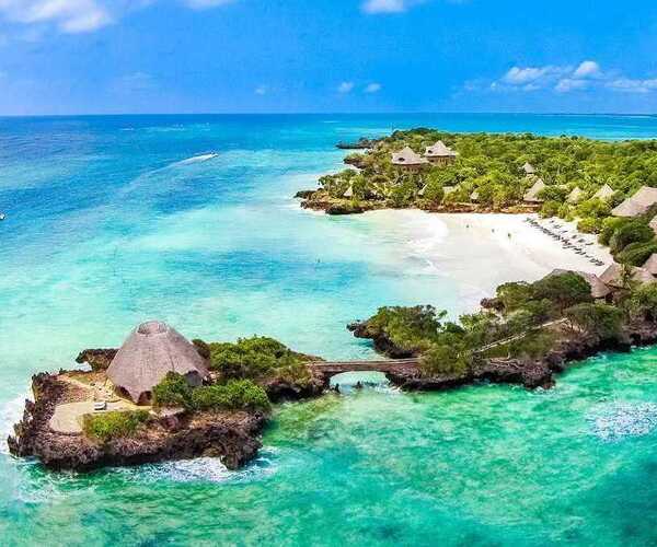 Funzi island aerial view - perfect weekend getaway