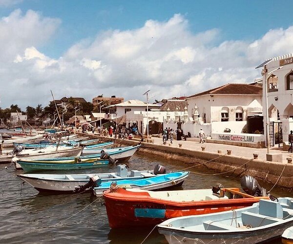 Boats at the habour of Lamu