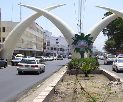 Mombasa famous elephant tusks at Moi avenue