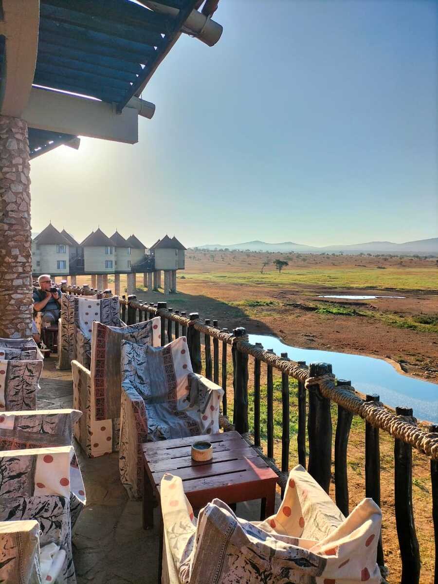 Panoramic view of wildlife from Salt Lick Lodge during 3-day Kenya safari